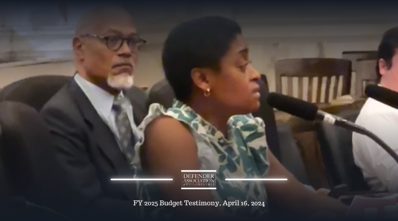 Defender FY 2025 Budget Testimony