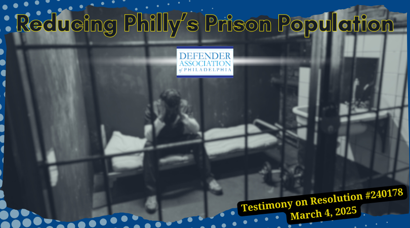 Defender Testimony: Jail Population Reduction Strategies